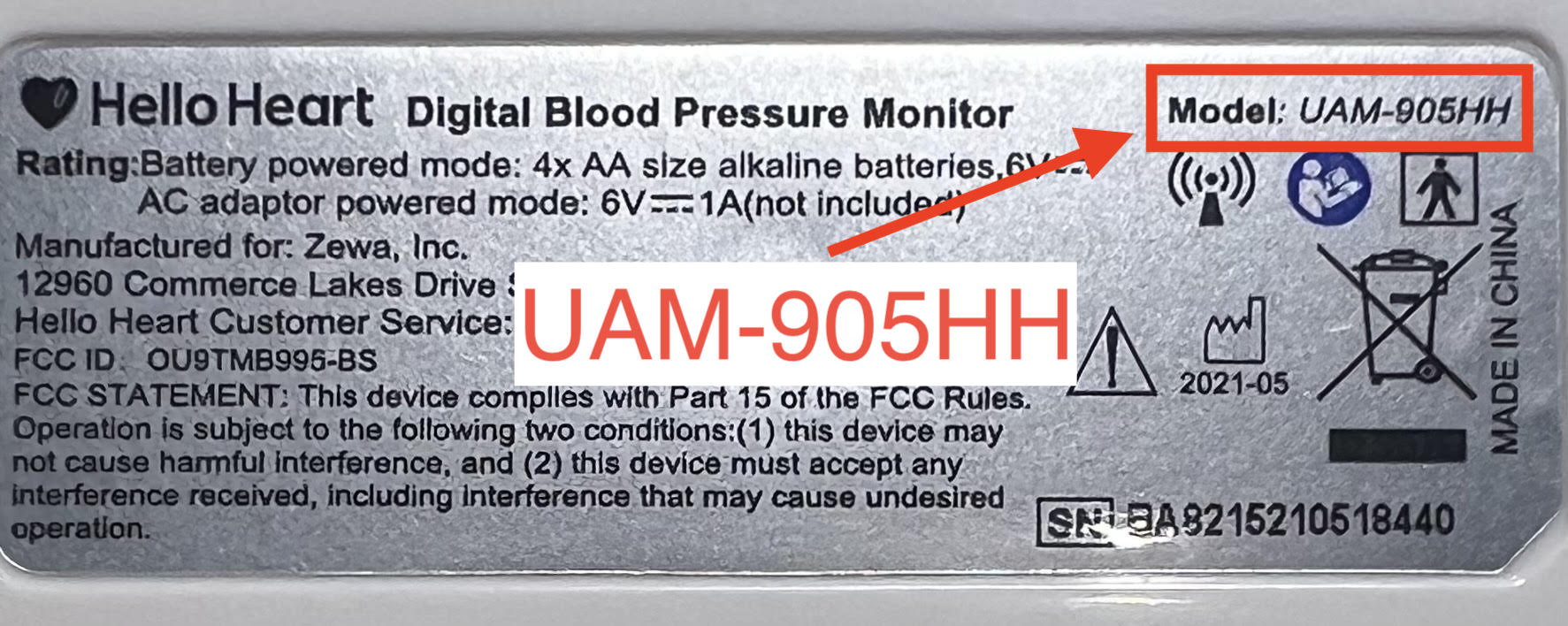 AC Adapter for Alcedo Blood Pressure Monitor